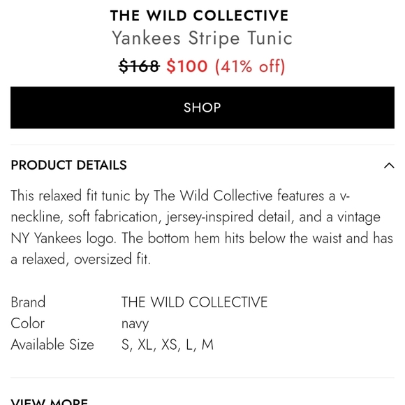 Free People Movement X The Wild Collective Yankees Stripe Tunic Dress Top Small - Picture 10 of 10